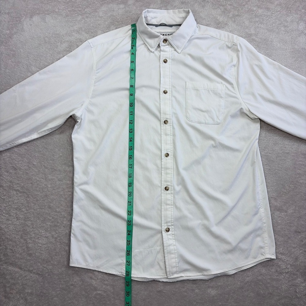 Poncho Shirt Mens Medium White Slim Fit Stretch Performance Long Sleeve Coastal - Picture 6 of 8